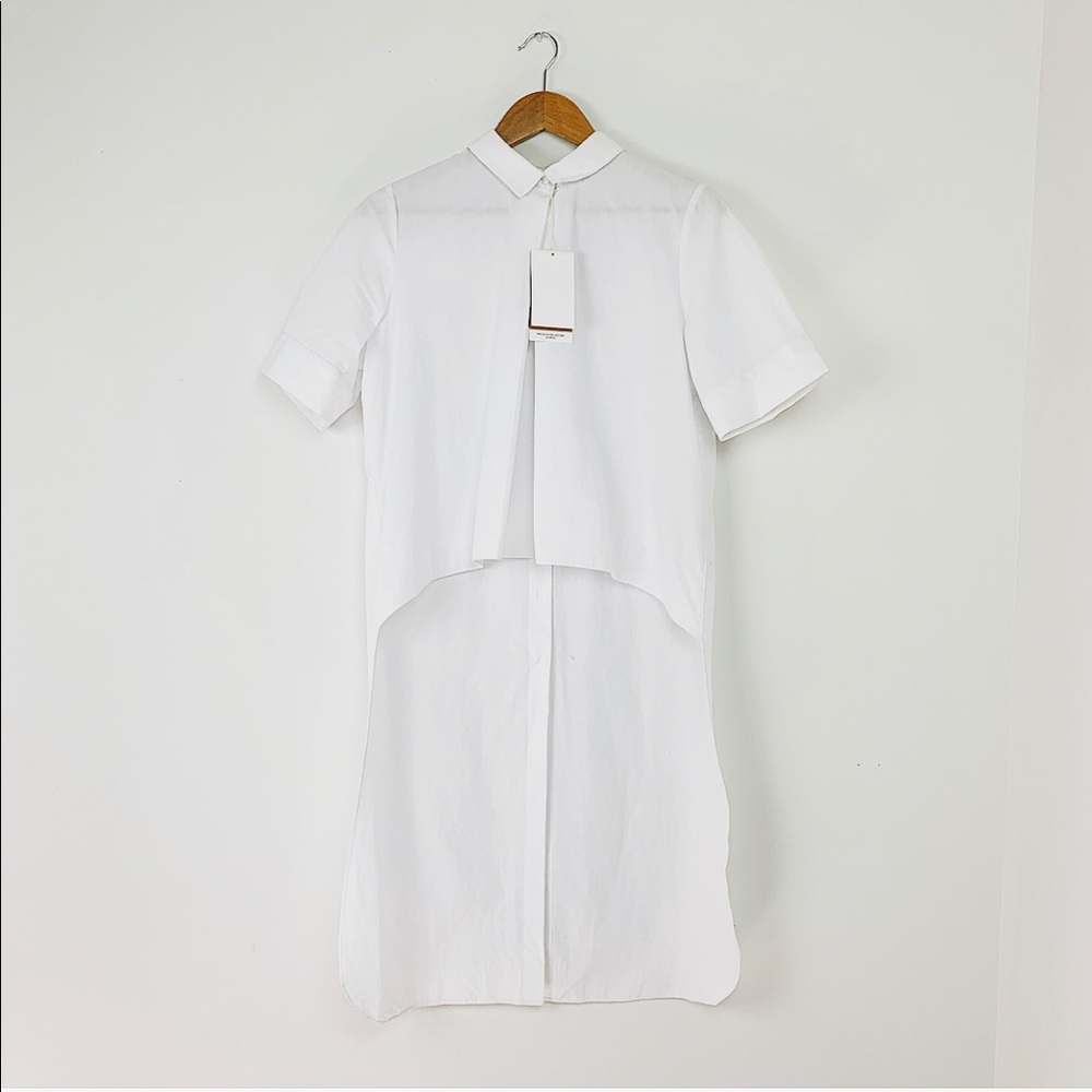 Zara TRF Collared Hi-Lo Top - Picture 3 of 7